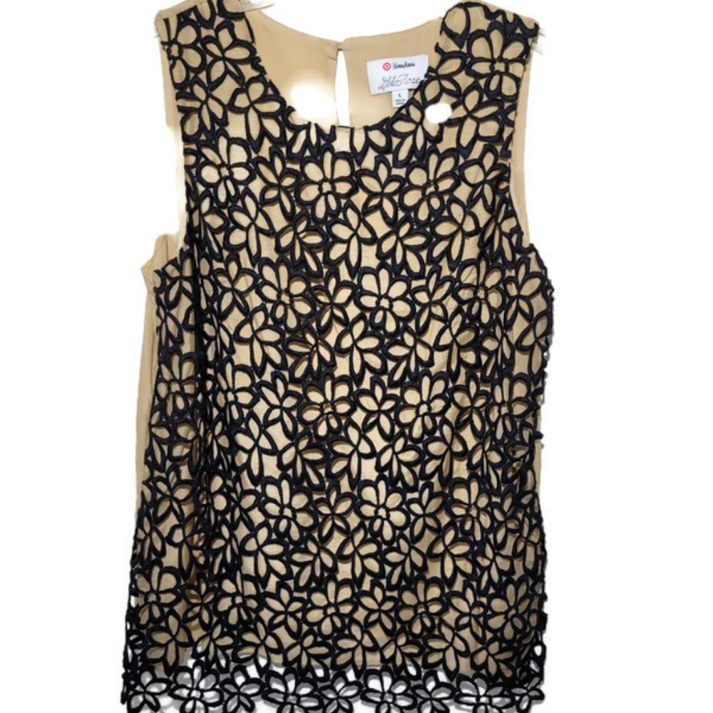Lela Rose Neiman Marcus Target Eyelet Dressy Blouse Size L